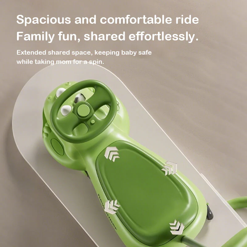 Kids Dinosaur Wiggle Car With Detachable Push Handle Quiet PU Wheels Sliding Car For Outdoors Indoors - Image 3