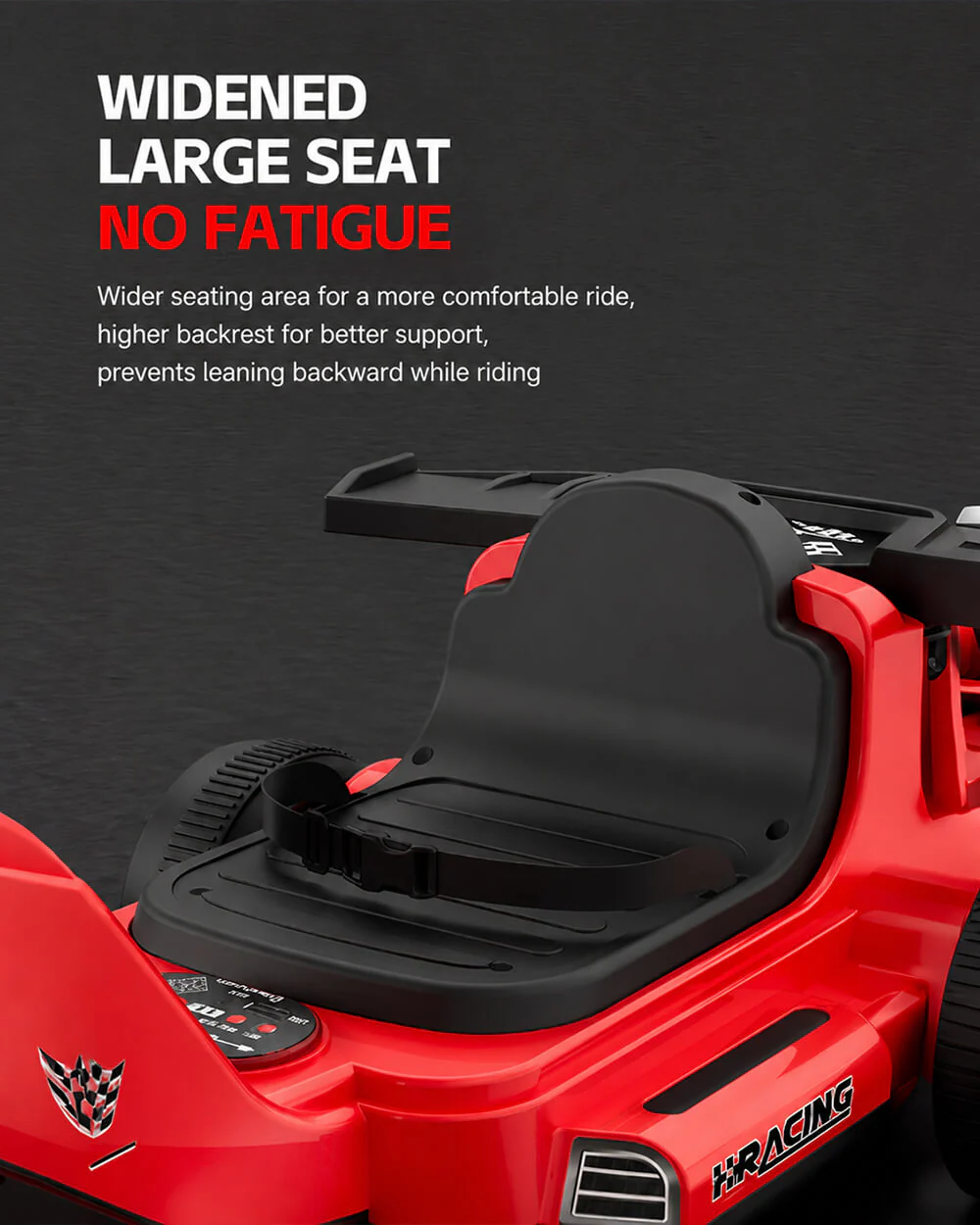 Kids Electric Go Kart 6V Wide Seat Ride On Car with Bluetooth Music Player and Light - Image 4