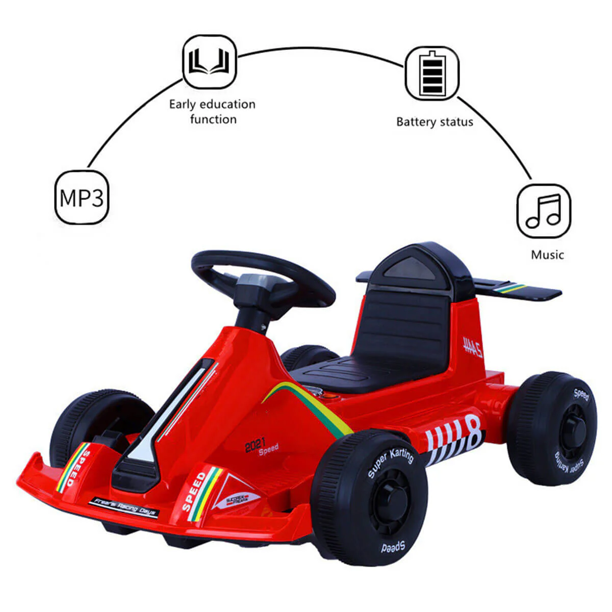 Kids Electric Go Kart with Remote 12V Battery Powered Drift Car Ride on Cars with Music & Light For Boys Girls - Image 9