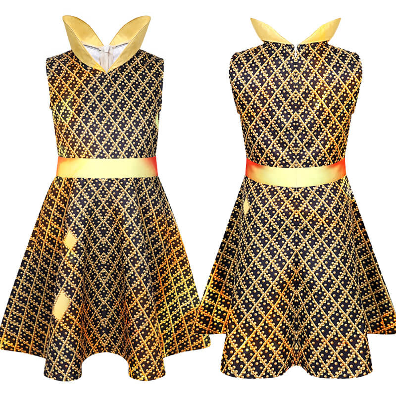 Kids Elemental Cosplay Costume Ember Lumen Dress and Wade Ripple Suit - Image 3