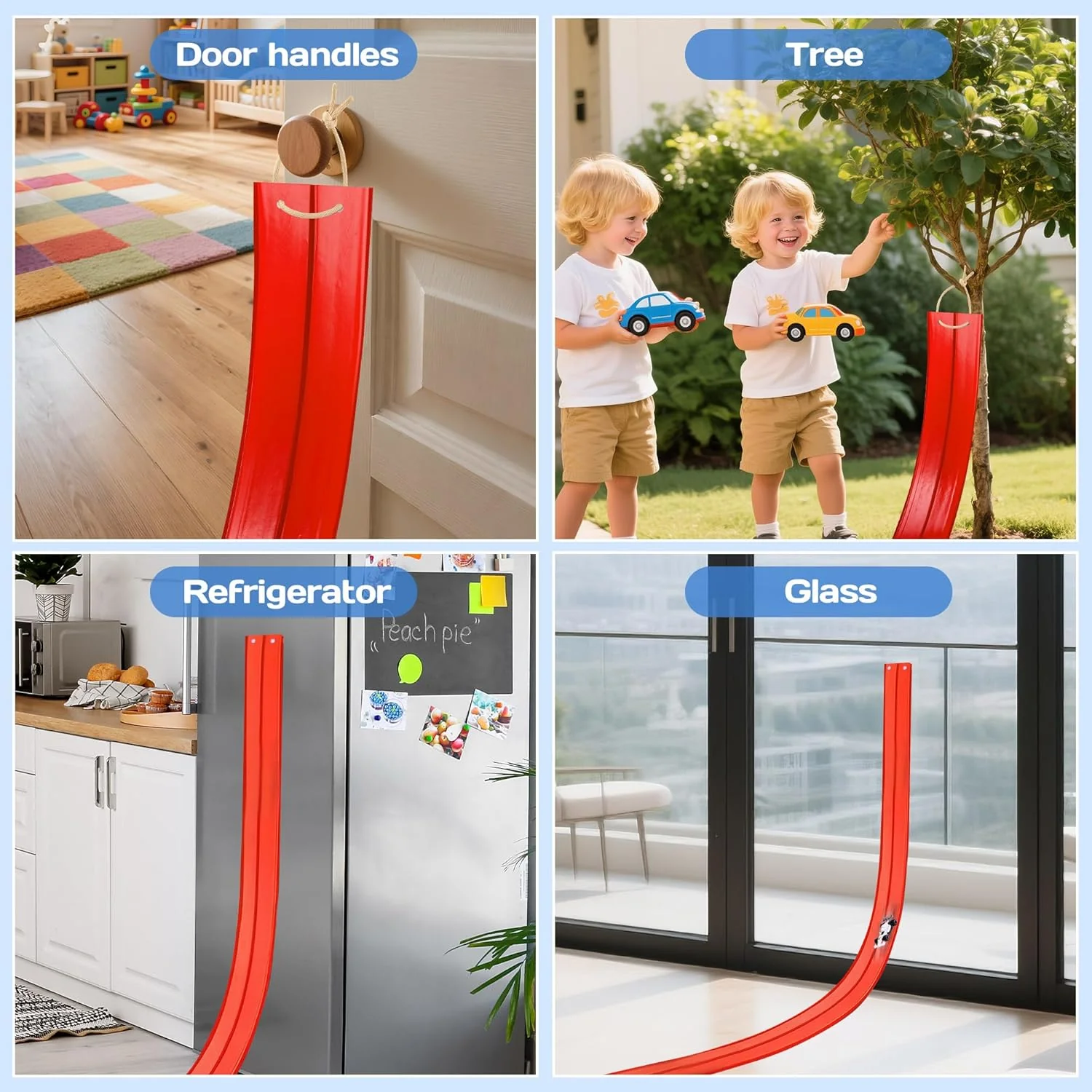 Kids Flexible Race Track Car Set with Suction Cups Inertia Gliding Car DIY Assembly Track Toy - Image 4