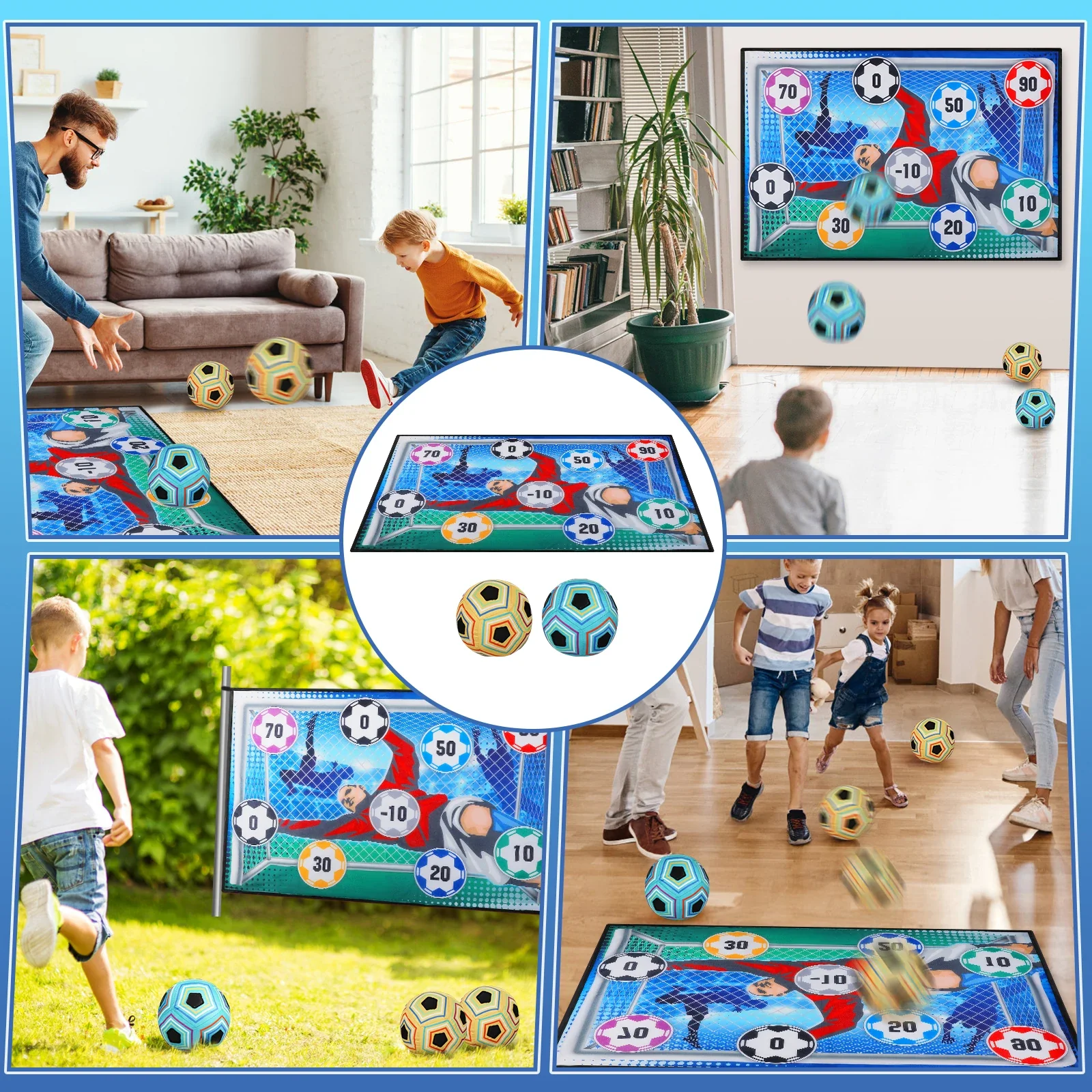 Kids Soccer Target Game with 2pcs Velcro Balls Fun Football Toss Games  Soccer Practice Toys for Indoor Outdoor - Image 4