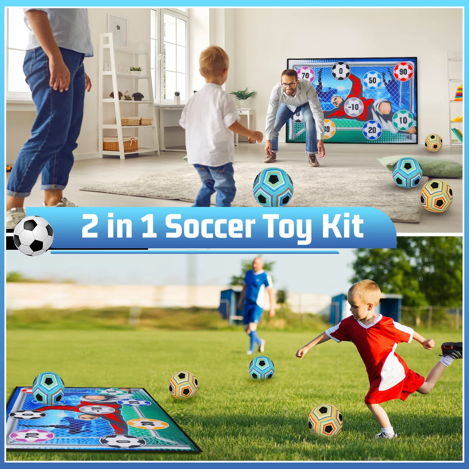 Kids Soccer Target Game with 2pcs Velcro Balls Fun Football Toss Games  Soccer Practice Toys for Indoor Outdoor - Image 5