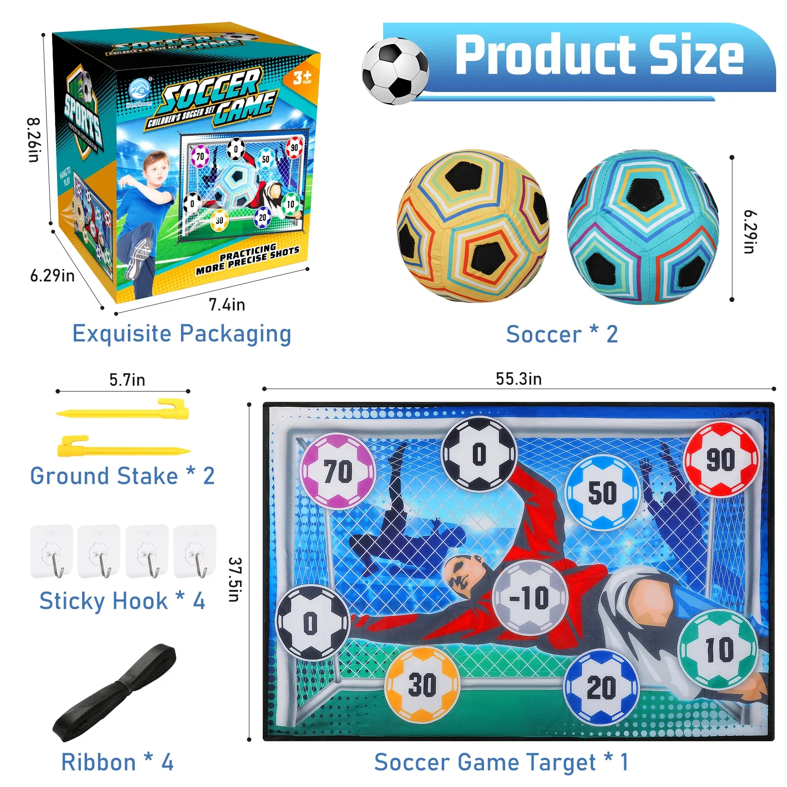 Kids Soccer Target Game with 2pcs Velcro Balls Fun Football Toss Games  Soccer Practice Toys for Indoor Outdoor - Image 6