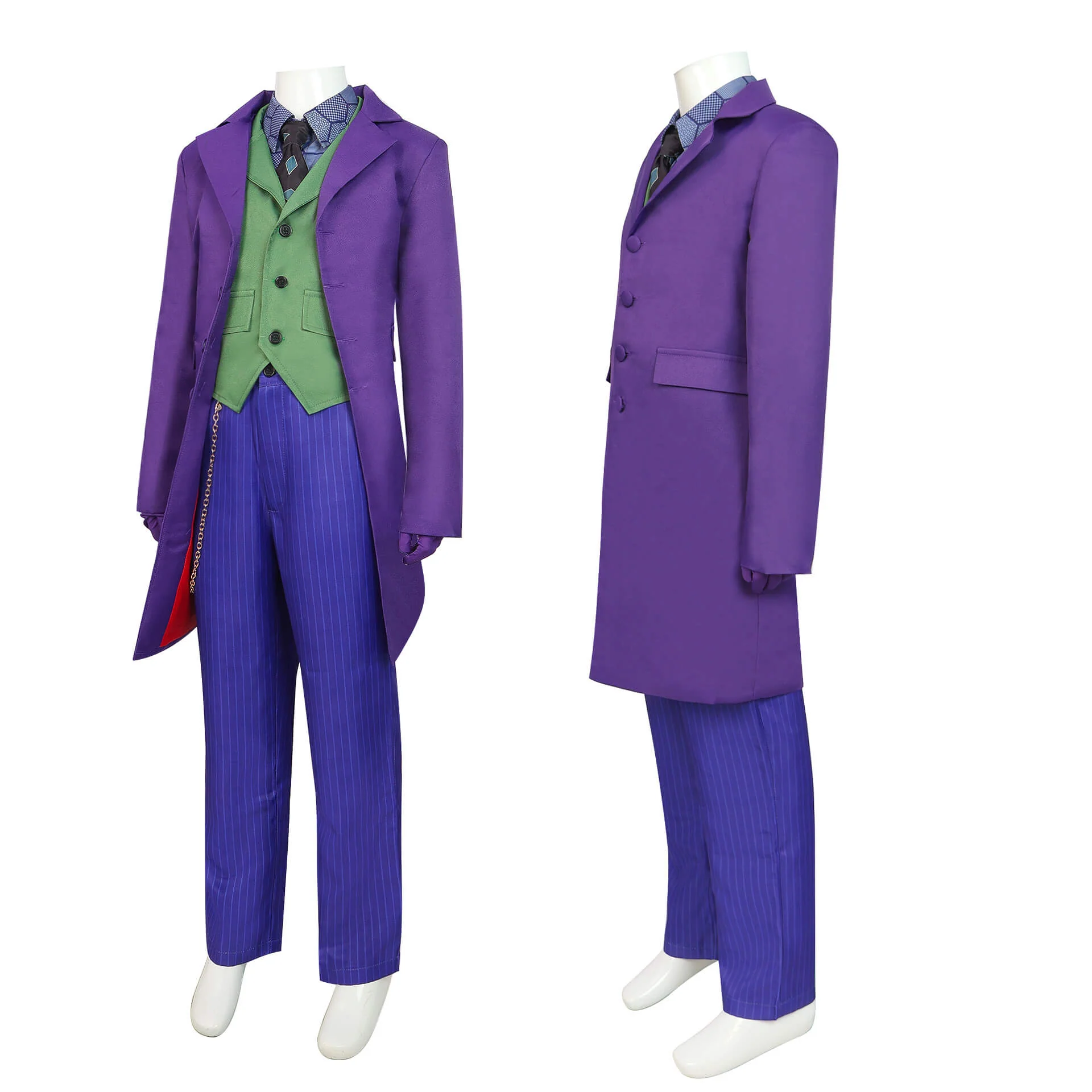 Kids Guason Costume Purple Joker Cosplay Outfit Halloween Overcoat Full Set for Boys - Image 3