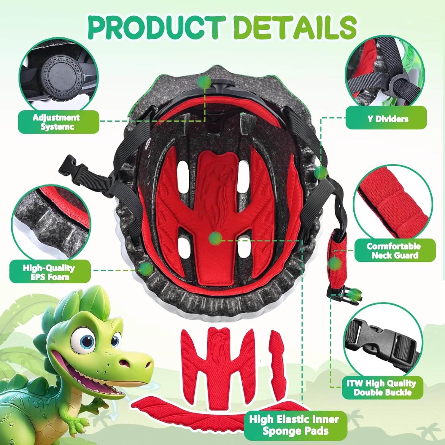 Kids Helmet Lightweight 3D Adjustable Bike Helmet 3 Sizes For Boys and Girls - Image 2