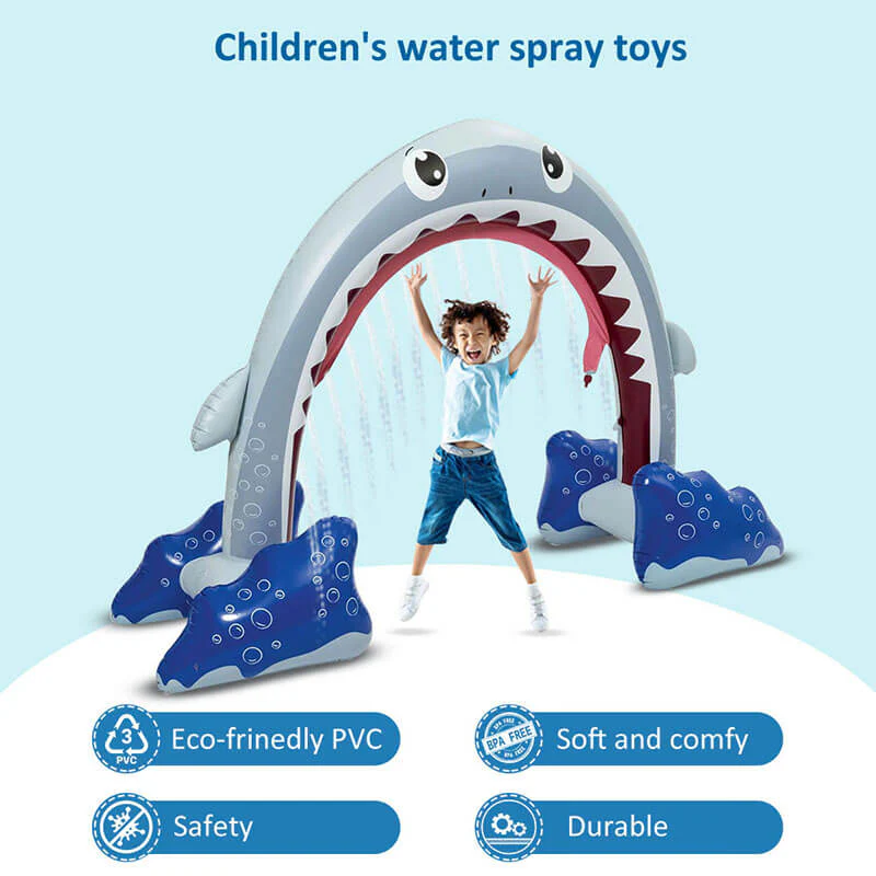 Kids Inflatable Shark Sprinkler Summer Water Sprinkler Outdoor Inflatable Toy - Image 7