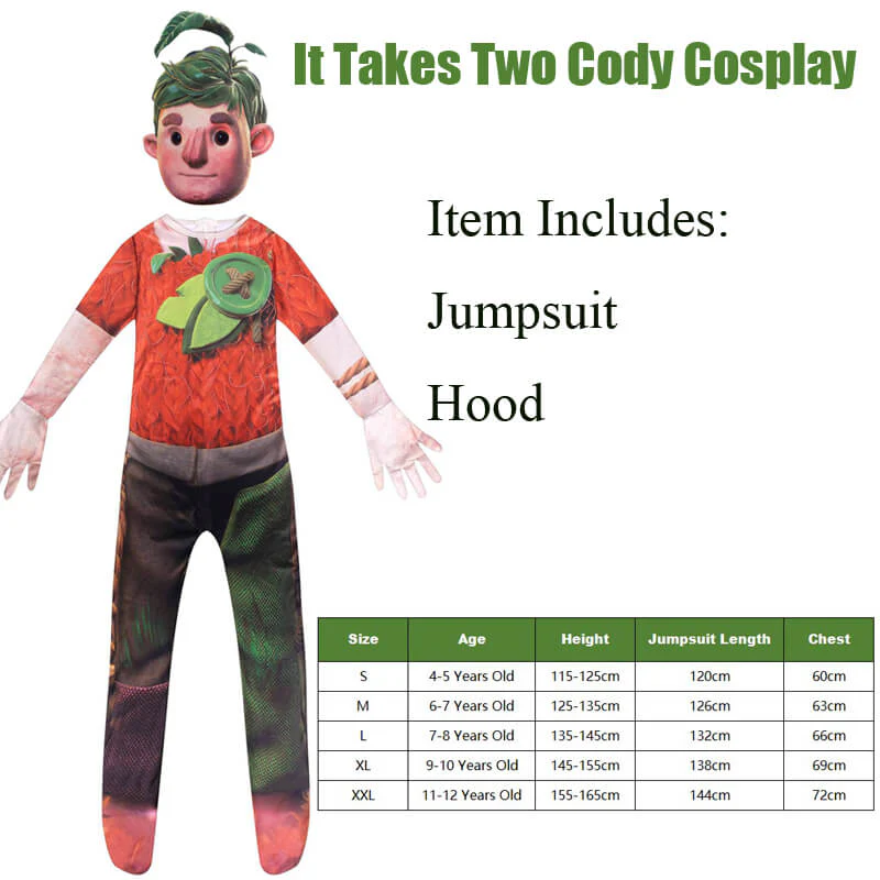 Kids It Takes Two Costume Cody Cosplay Suit and Mask Halloween Boys Game Fancy Outfit - Image 7