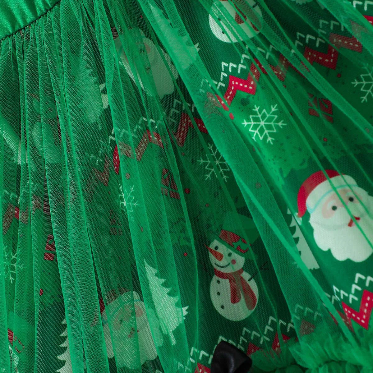 Kids LED Dress Christmas Green Light Up Dress with Headband 2pcs Suit for Party - Image 7