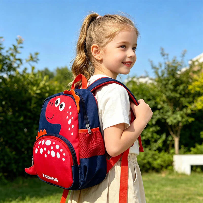 Kids Lightweight Dino Backpack with Anti-loss Rope Cartoon Backpack for Preschoolers - Image 6
