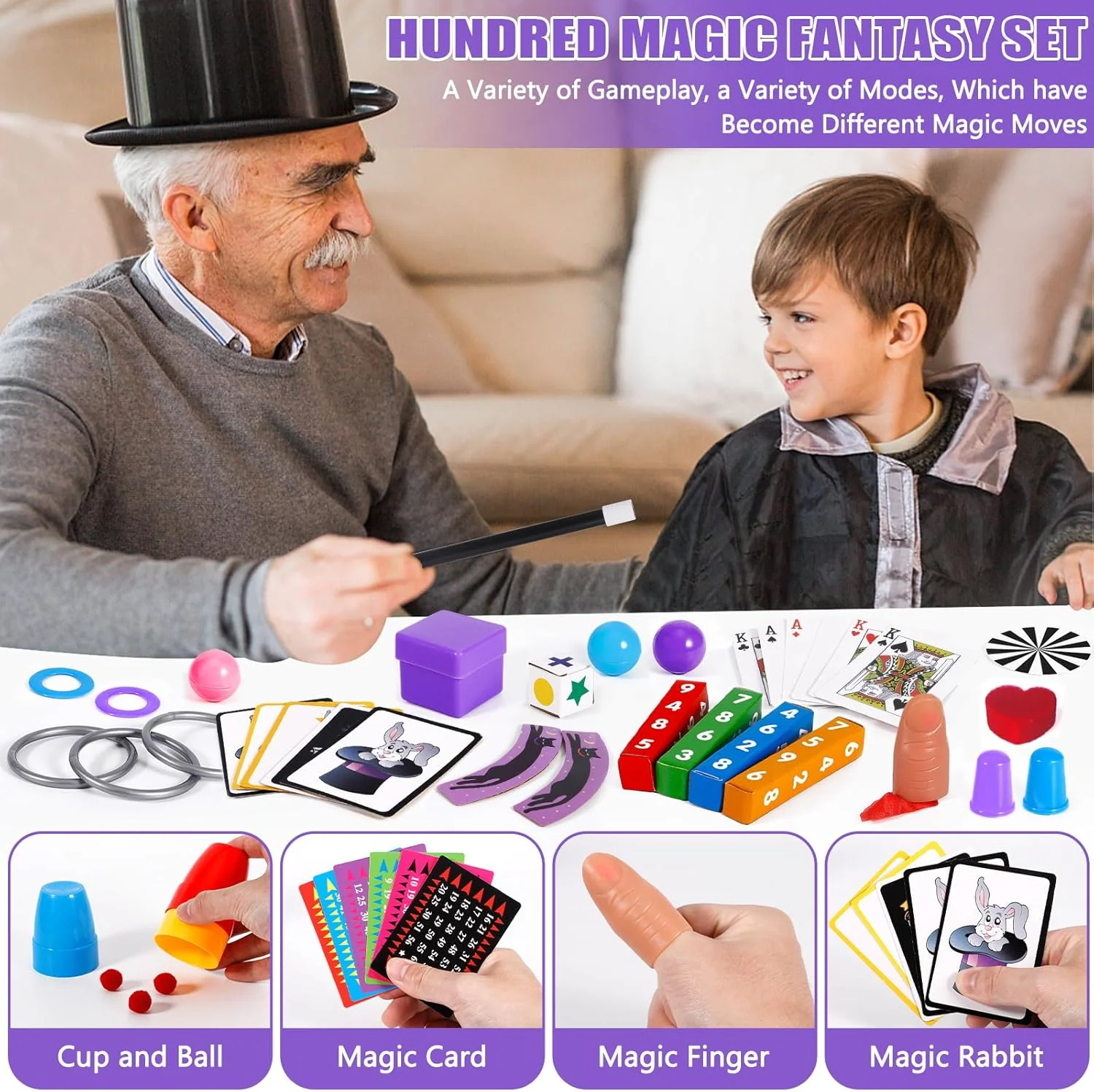Kids Magic Kit with Magician Costume for Pretend Play Magic Set Free Tutorial Videos - Image 3