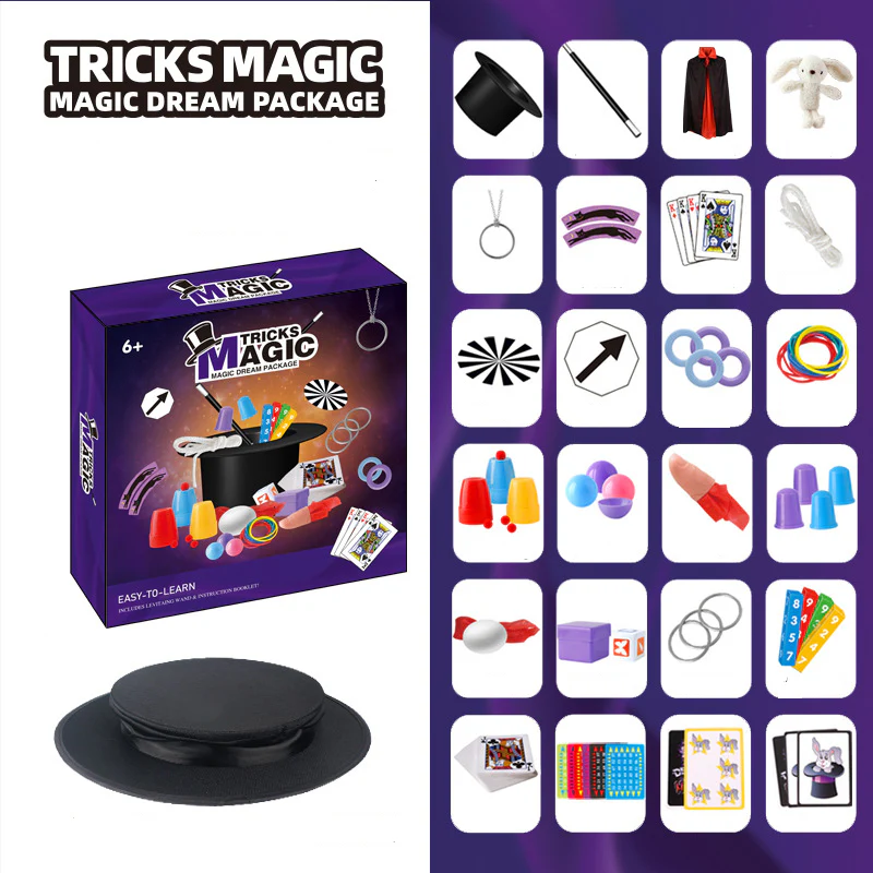 Kids Magic Kit with Magician Costume for Pretend Play Magic Set Free Tutorial Videos - Image 4