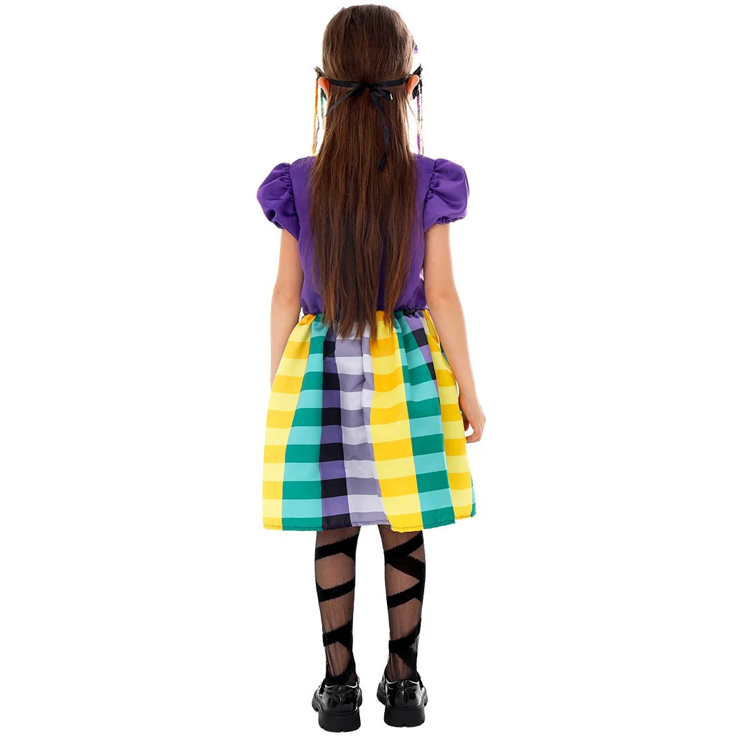 Kids Mardi Gras Dress and Mask Madrigas Costume Funny Outfit for Carnival - Image 5