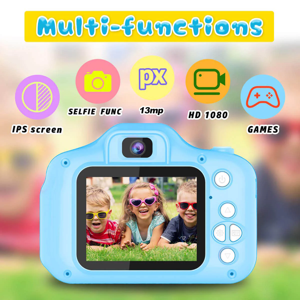 Children's First Camera 13MP HD Digital Camera with Games and 32GB SD Card and Card Reader - Image 4