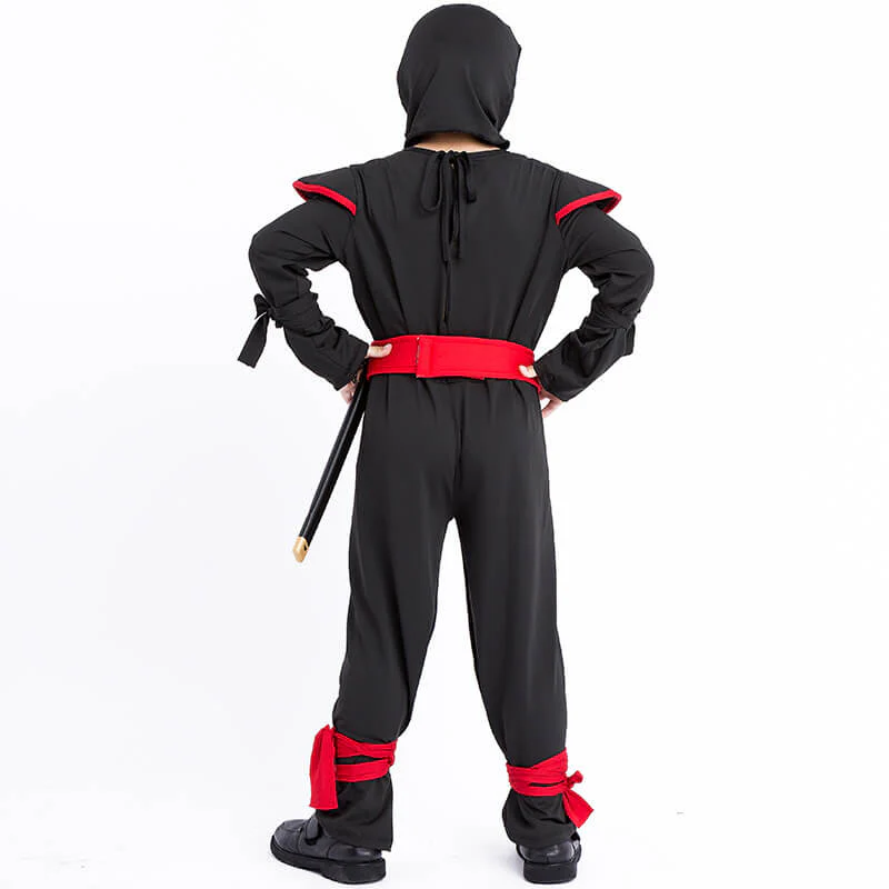 Kids Ninja Costume Black Outfit for Halloween Dress Up Party 2-8T - Image 3