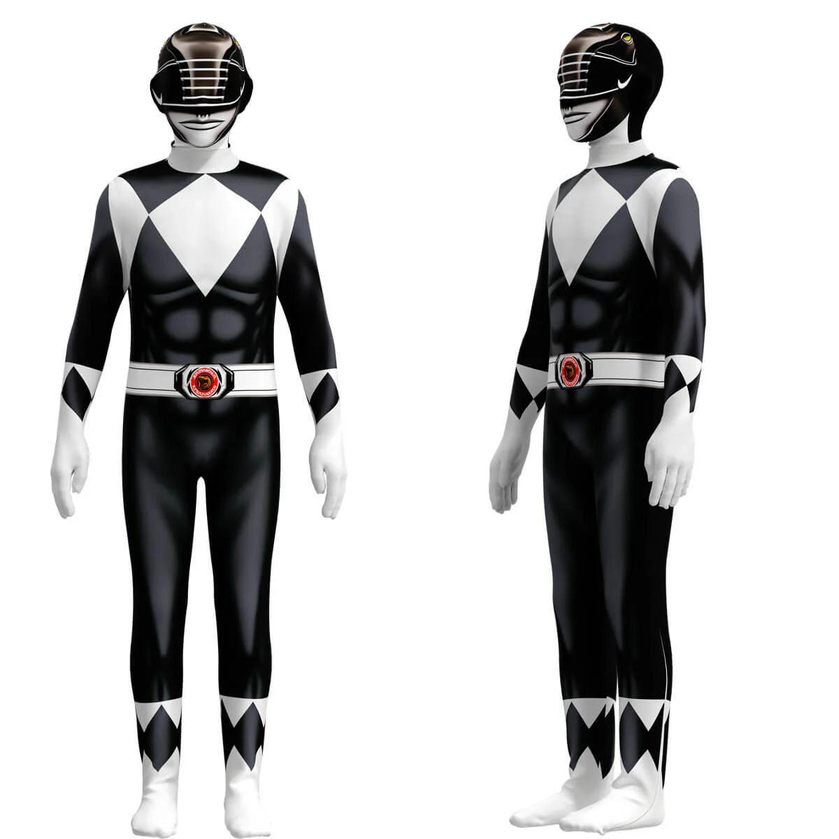 Kids Dragon Rangers Cosplay Costume Red Ranger Outfit MMPR Superhero Jumpsuit with Helmet - Image 13