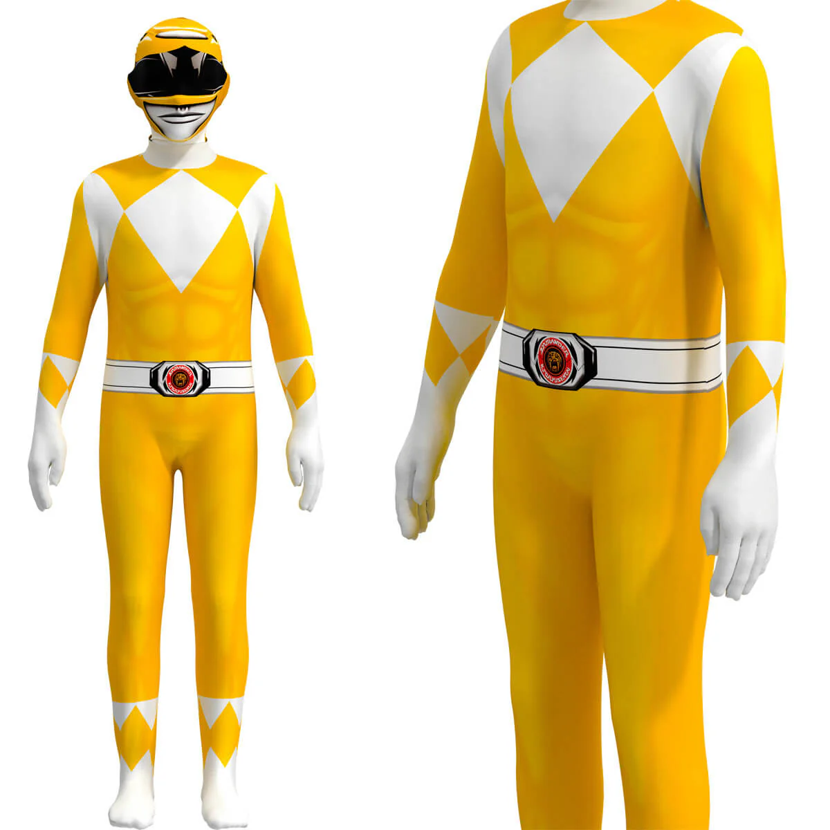 Kids Dragon Rangers Cosplay Costume Red Ranger Outfit MMPR Superhero Jumpsuit with Helmet - Image 14