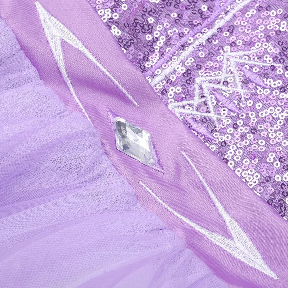 Anna Costume Kids Light Up Princess Dress Purple Sequined Birthday Dress Party Dress - Image 7