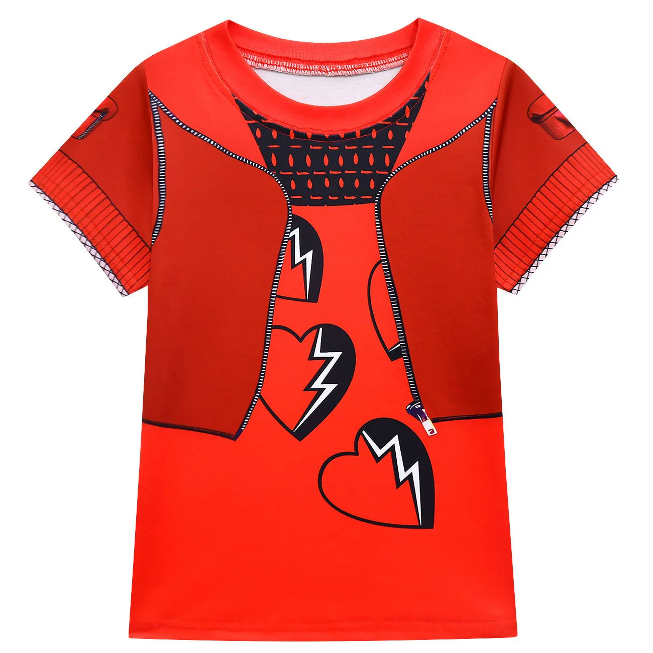 Kids Princess Red Costume T-shirt Shirts and Bag Halloween Cosplay Outfit - Image 6