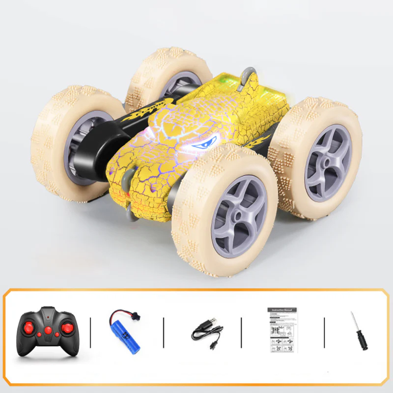 Kids RC Car 2.4G Dinosaur Stunt Car Electric Remoteol Control Car Toy With Cool Crackle Lights - Image 2