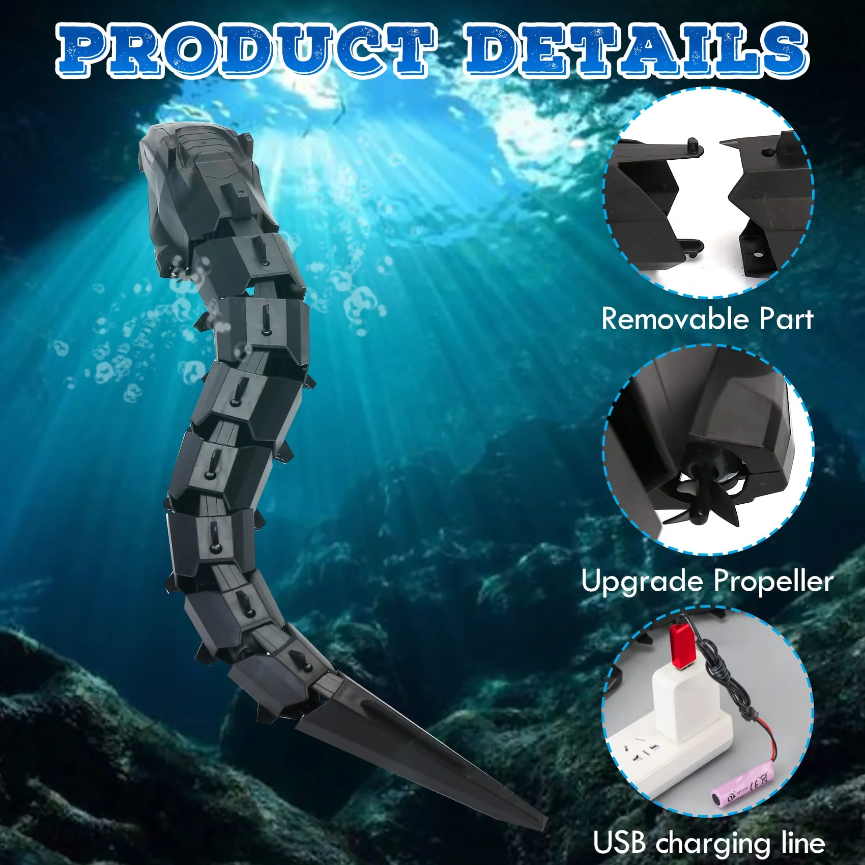 Kids RC Mechanical Snake 2.4G Wireless Water Simulation Snake Electric Toy - Image 6