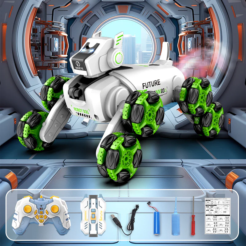 8WD Remote Control Robot Car RC Stunt Car with Spray and Lights Gesture Sensing Car for Boys Toy