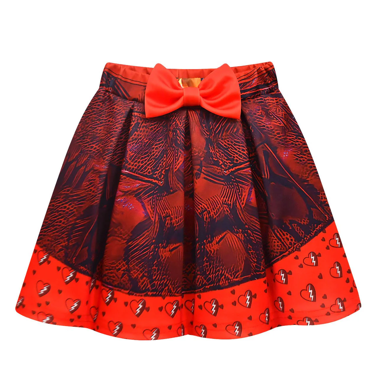 Kids Red Costume Princess T-shirt and Skirt Suit The Daughter of The Queen of Hearts Outfit - Image 9