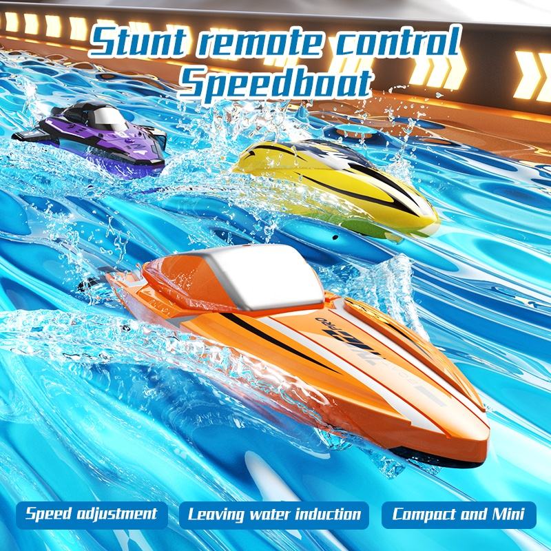Kids Remote Control Boat 2.4G RC Rolling Stunt Boat Two Speeds Adjustable Speedboat - Image 5