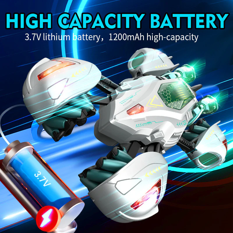 Kids Remote Control Stunt Car 360° Rotation Drift Car 4WD Deformation Robot with Light - Image 5