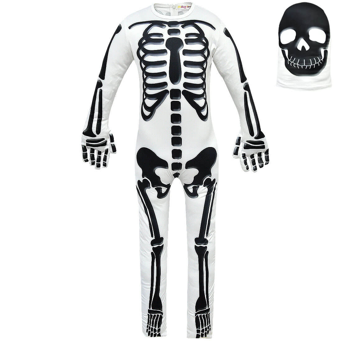 Kids Skeleton Costume Halloween Costume Skin Suit - Image 3