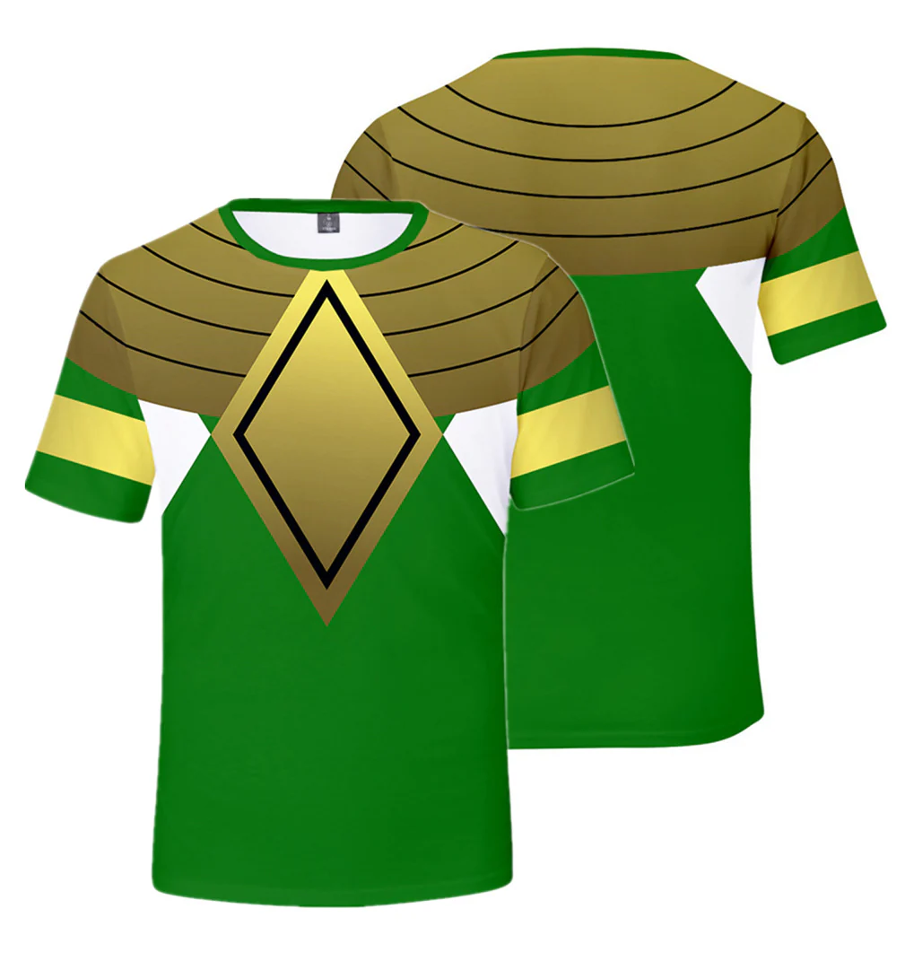 Kids Rangers T-shirt Summer Dragon Tees Anime Cosplay Outfit Daily Wear Shirts - Image 4