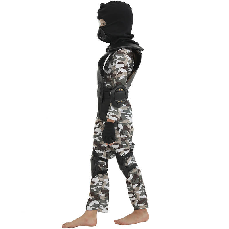 Kids SWAT Costume Tactical Vest Helmet and Camouflage Suit Police Outfit SWAT Team Role Play Set - Image 2