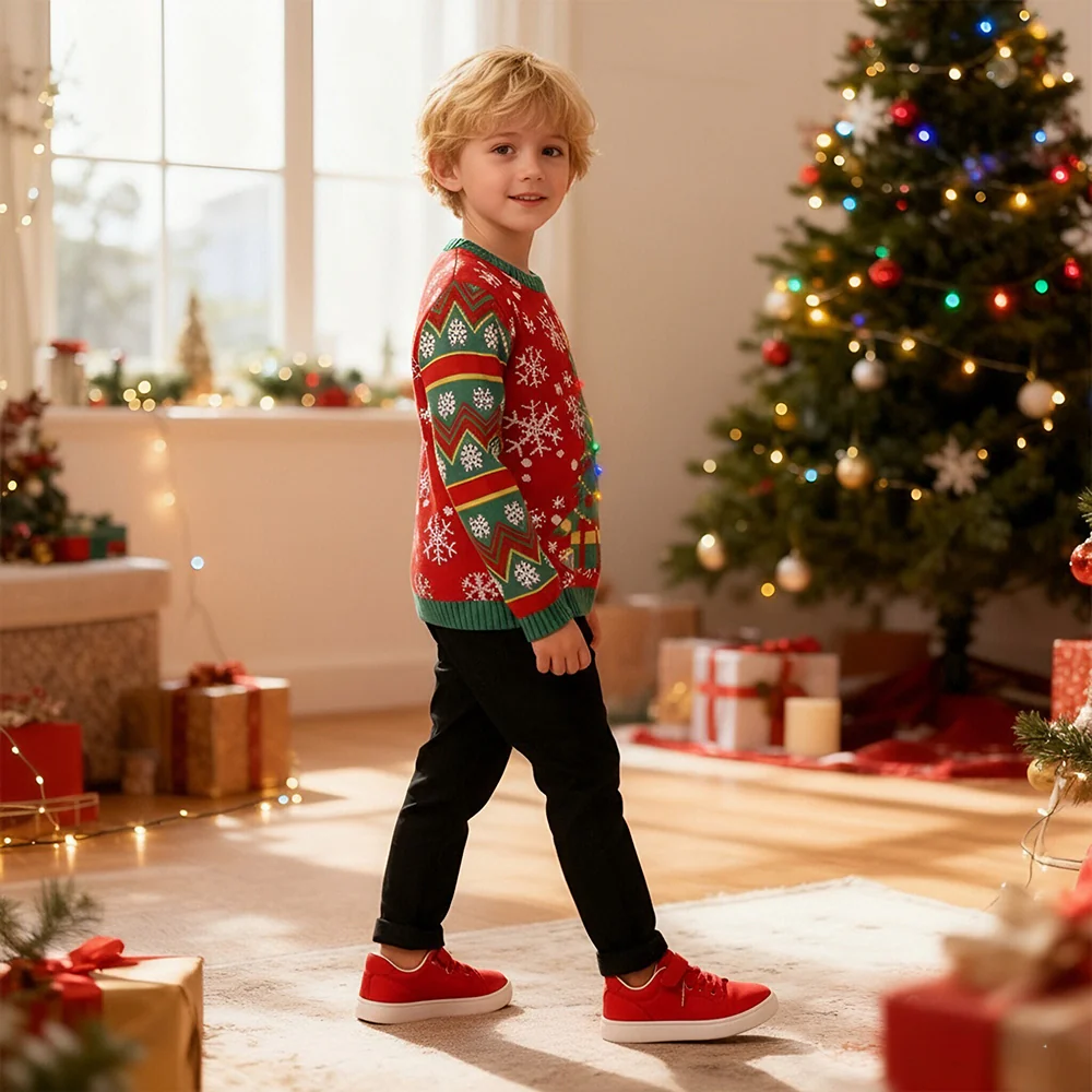 Kids Ugly Christmas Sweater Light Up Funny Pullover Xmas Costume for Boys Girls - Image 4