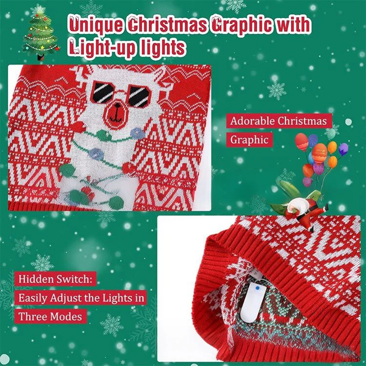 Kids Ugly Christmas Sweater Light Up Funny Pullover Xmas Costume for Boys Girls - Image 9
