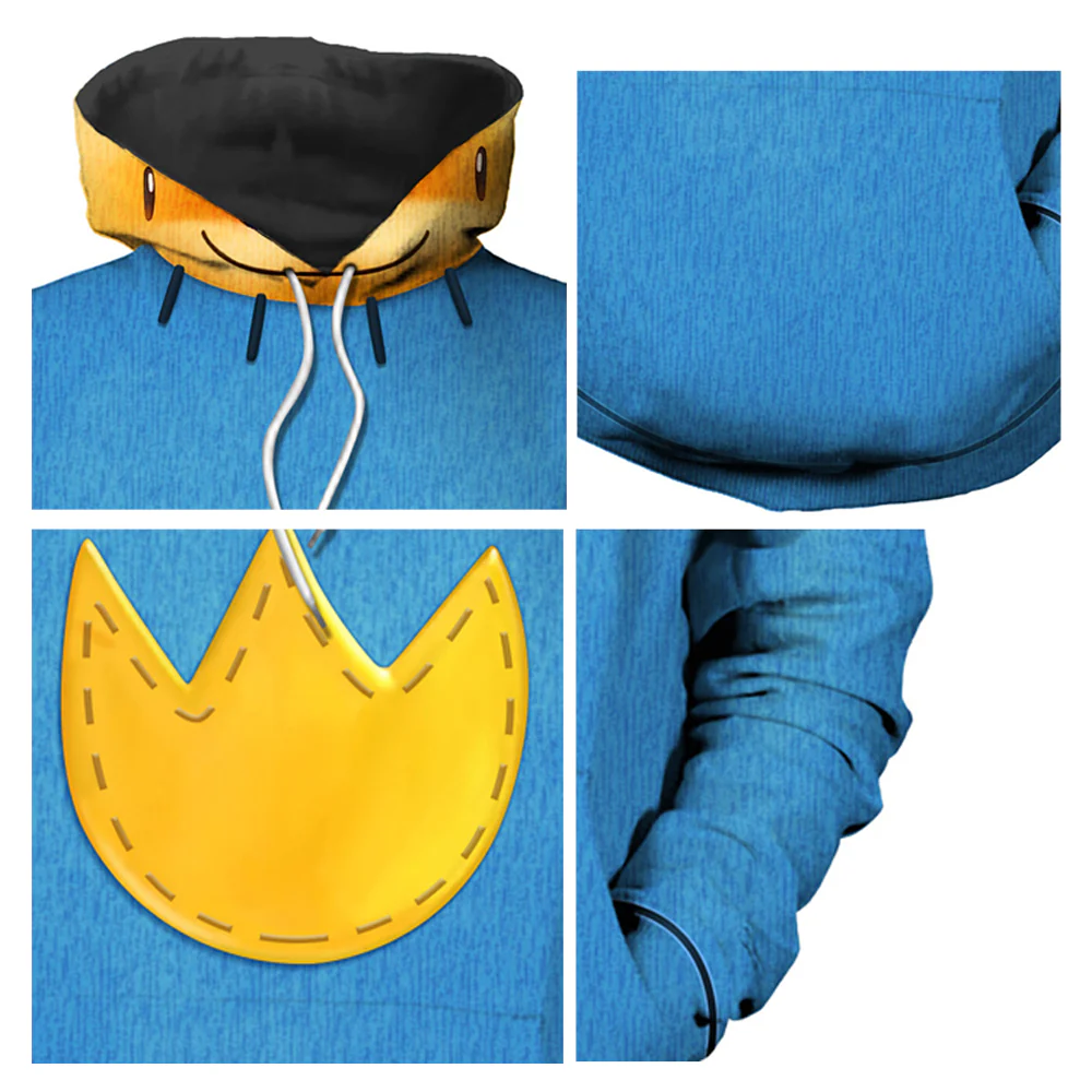 Kids Unisex Dog Hoodie Boys Girls Blue Hooded Sweatshirt for Daily Wear - Image 4