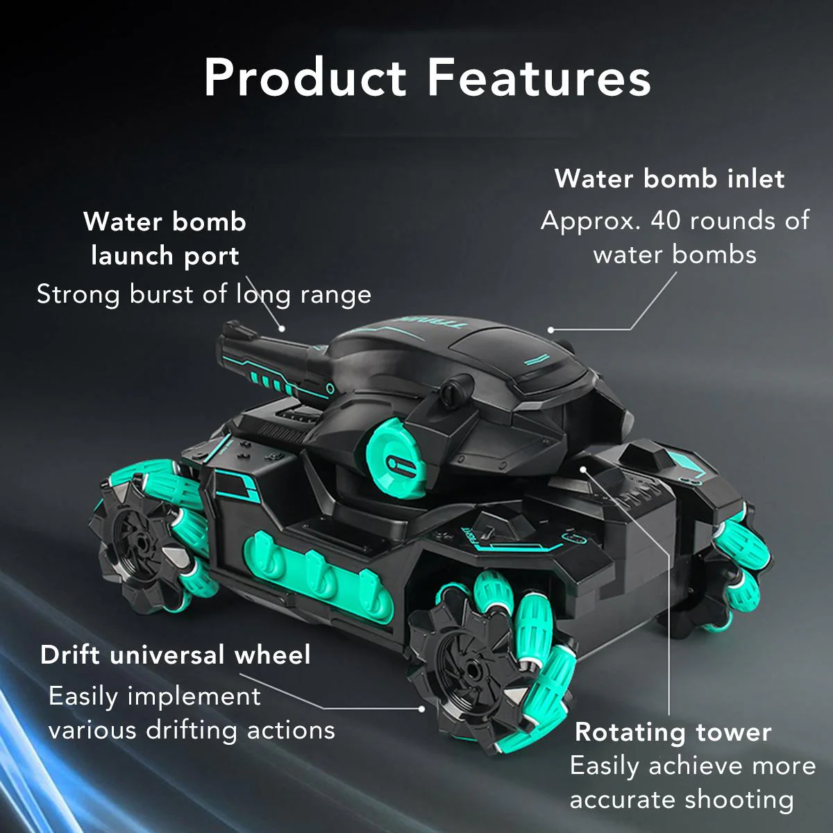 Kids Water Bomb Tank RC Gesture Sensor Tank Car Multiplayer Battle Remote Control Toys - Image 12