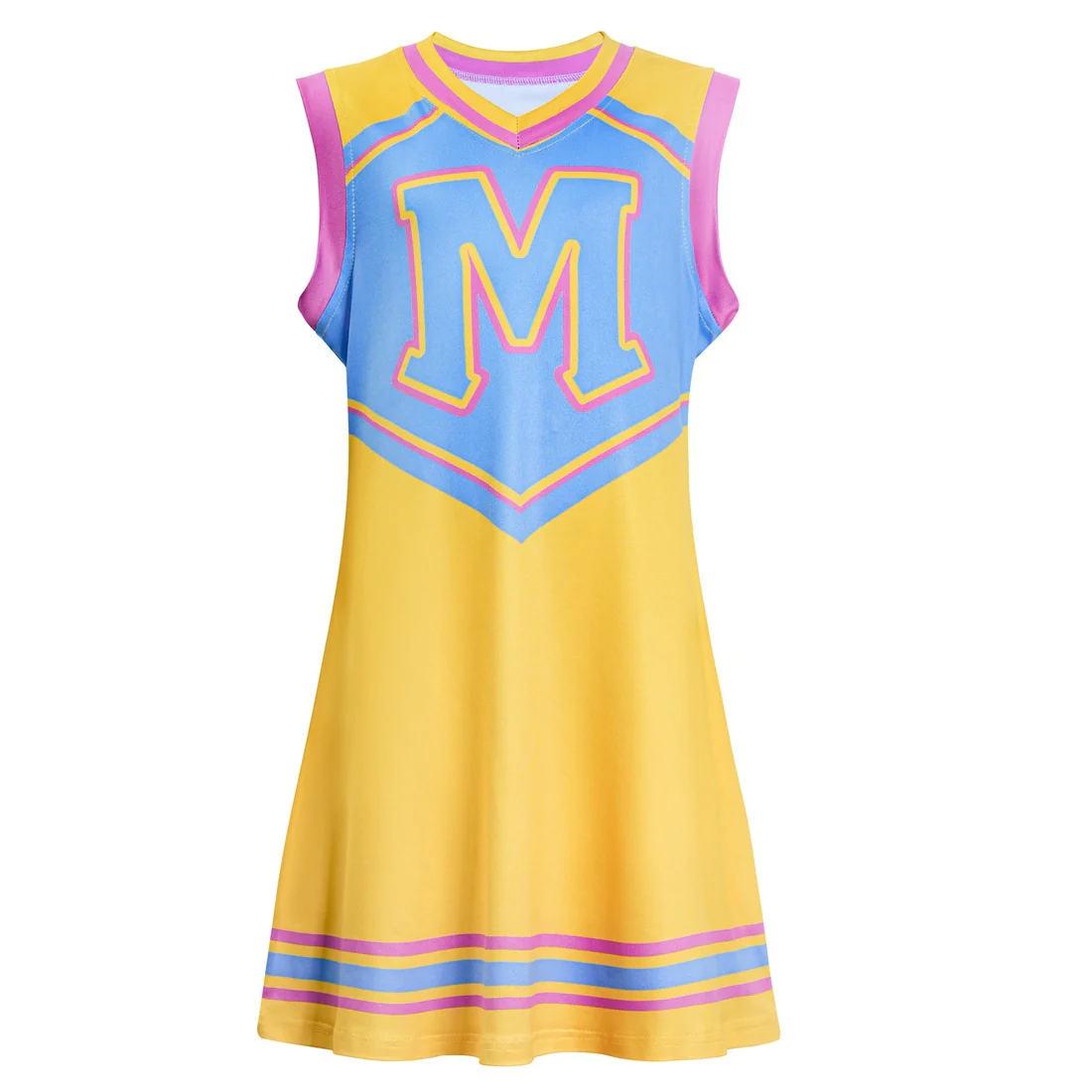 Kids Zombie Cheerleader Costume Yellow Halloween Fancy Dress for Girls - Image 2