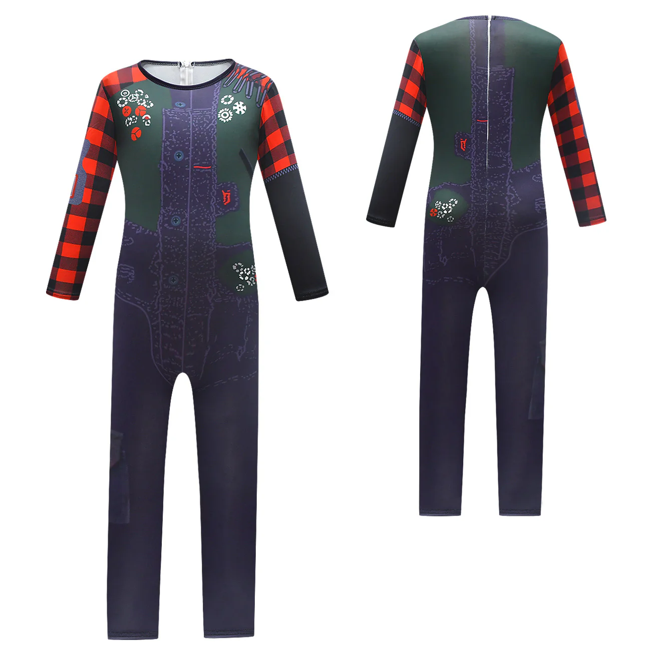 Kids Zombies Costume Zombie Boy Zed Jumpsuit Halloween Outfit for Cosplay Party - Image 4