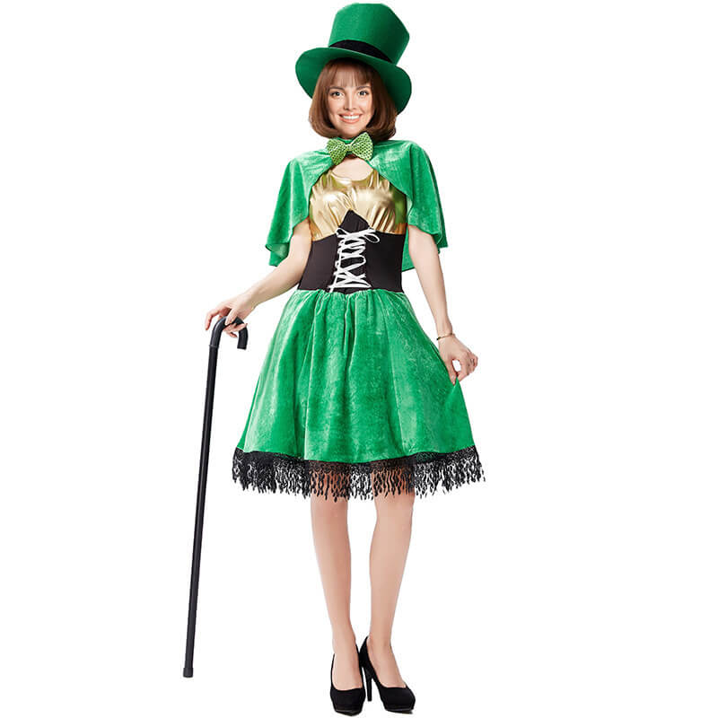 Leprechaun Costume Adult St Patricks Day Outift Irish Leprechaun Performing Dress Full Set - Image 2
