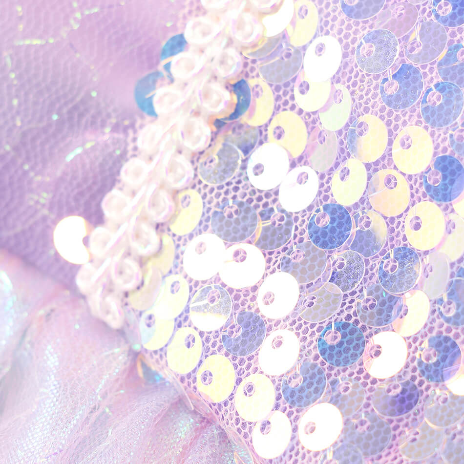Kids Sequins Mermaid Dress Sea Princess Ariel Cosplay Costume Beach Vacation Dress Up - Image 4