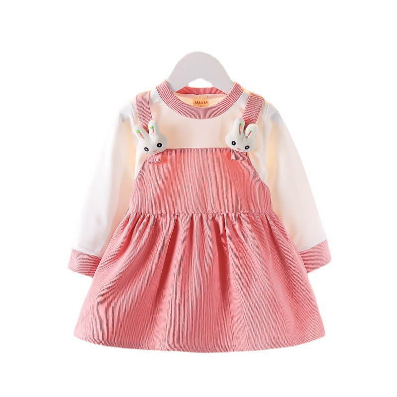 Little Girl Bunny Dress Kids Long Sleeve Easter Costume Cut Baby 1st Easter Outfit - Image 4