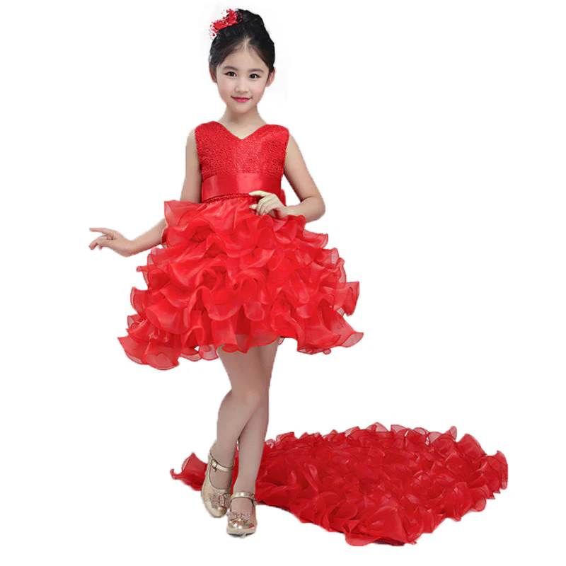 Little Girl Pageant Dresses Fancy Wedding Party Prom Dresses - Image 3