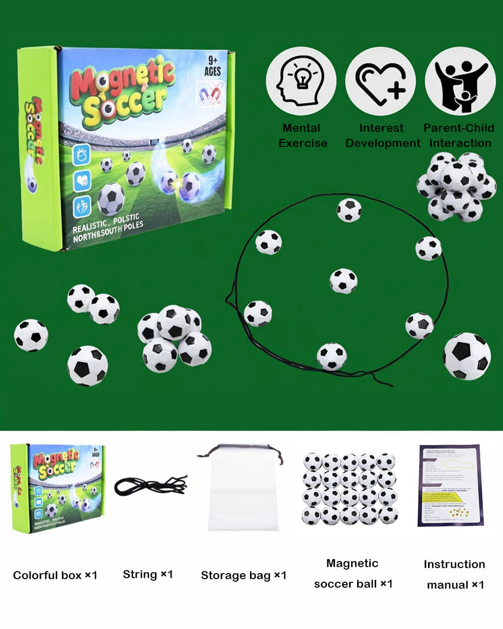 Magnetic Soccer Game Safe Mini Soccer Balls Set Indoor Outdoor Family Fun Interactive Toy for Kids aged 3+ - Image 6