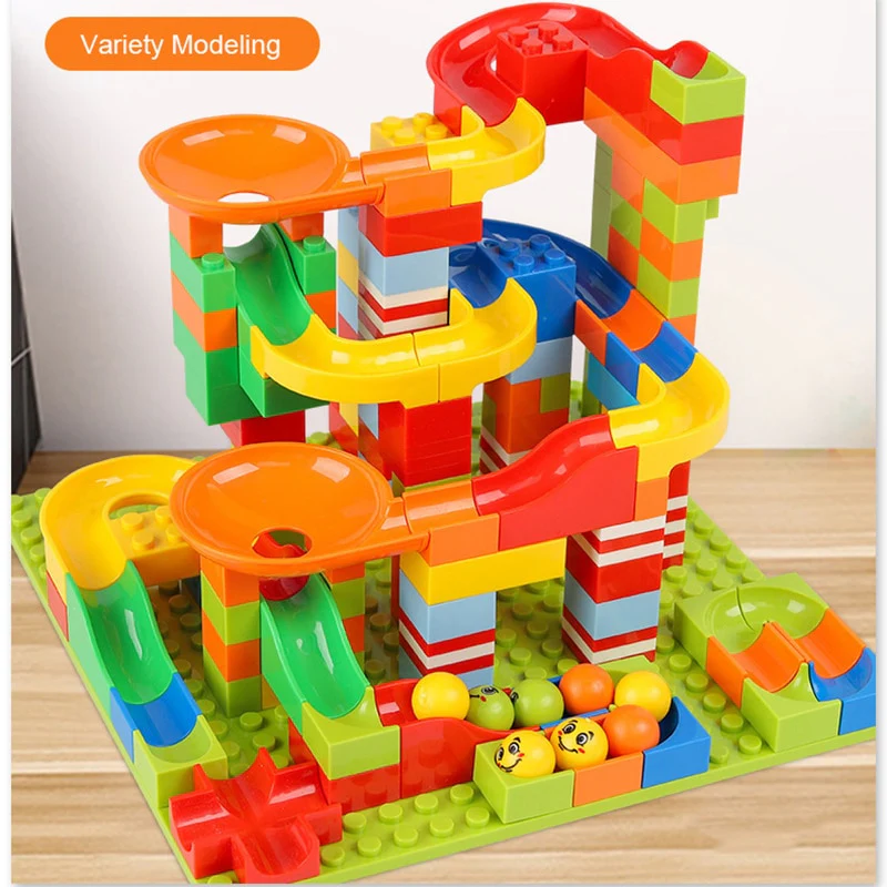 Block Play Building Blocks Set Funnel Slide Blocks DIY Bricks Toy Gift - Image 4