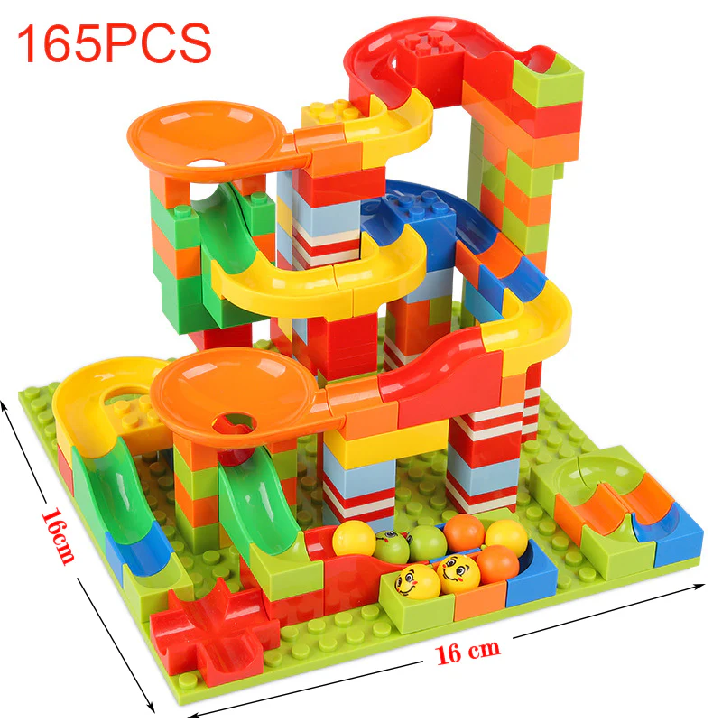 Block Play Building Blocks Set Funnel Slide Blocks DIY Bricks Toy Gift - Image 6