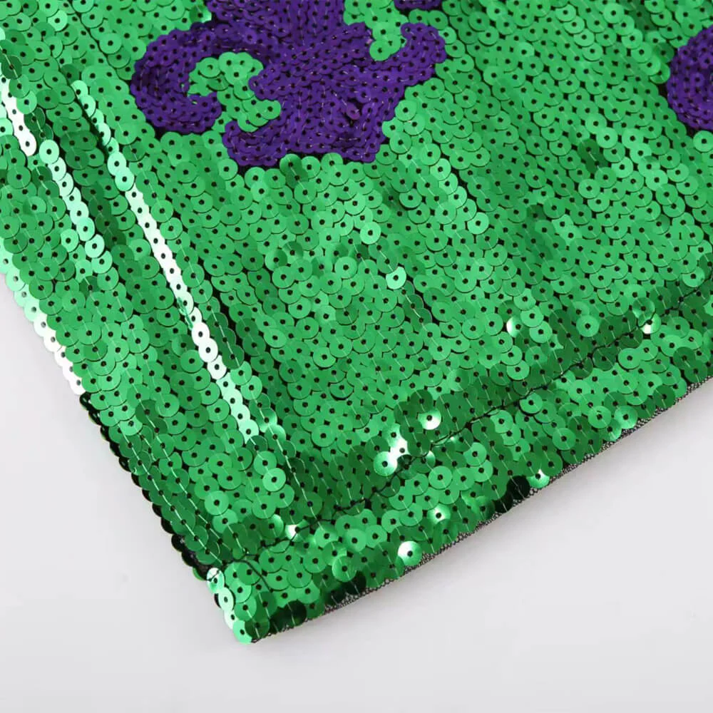 MardiGra Sequin Party Dress Casual Fleur De Lis Flower Shirt Carnival Costume for Women - Image 6