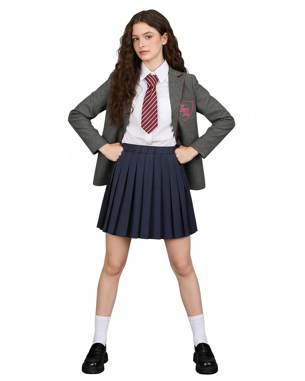 Wormwood Costume Gray School Uniform Girls Adults Halloween Cosplay Outfit - Image 3