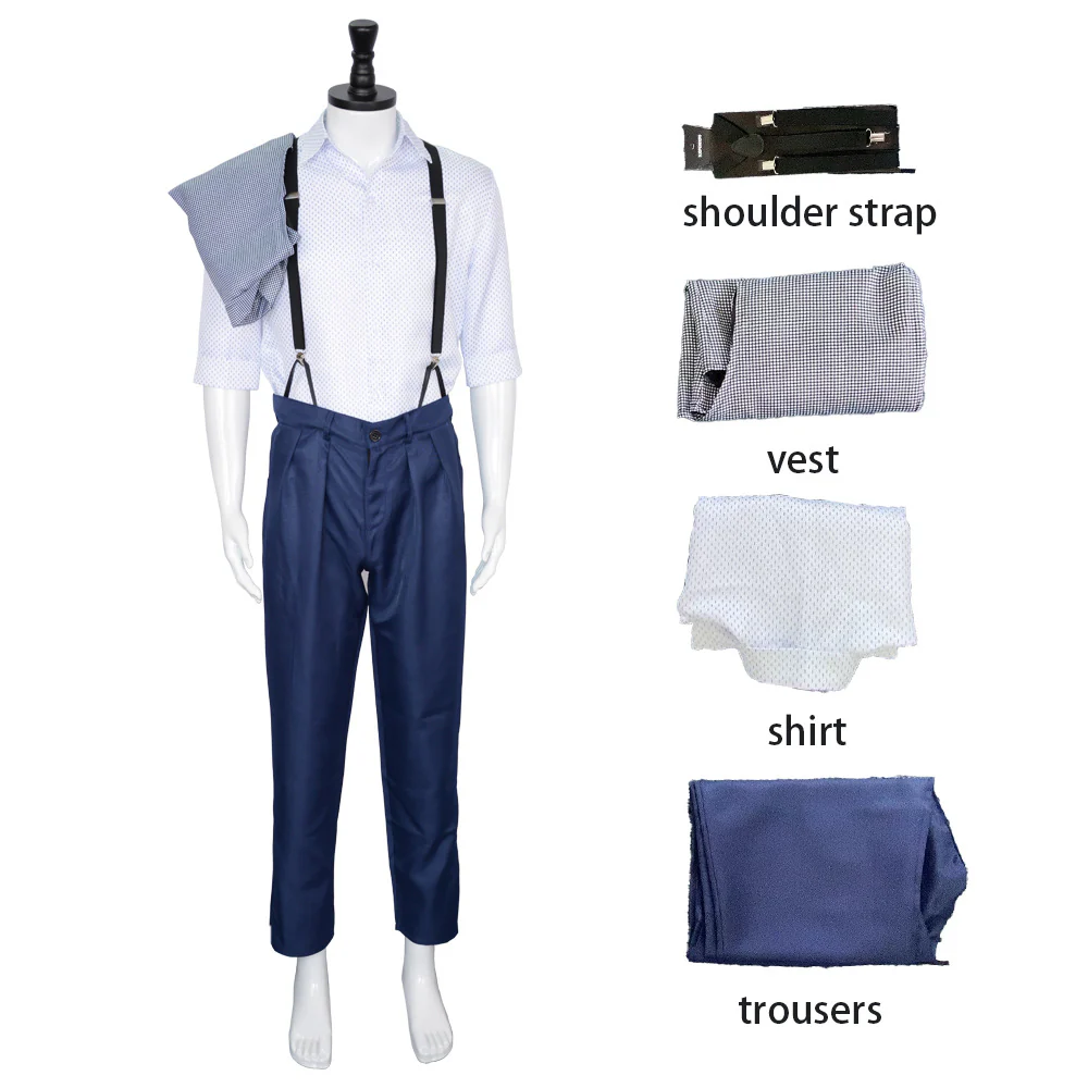 Men If Movie Cal Costume Calvin Grey Cosplay Outfit Shirt Pants and Vest Full Set - Image 5