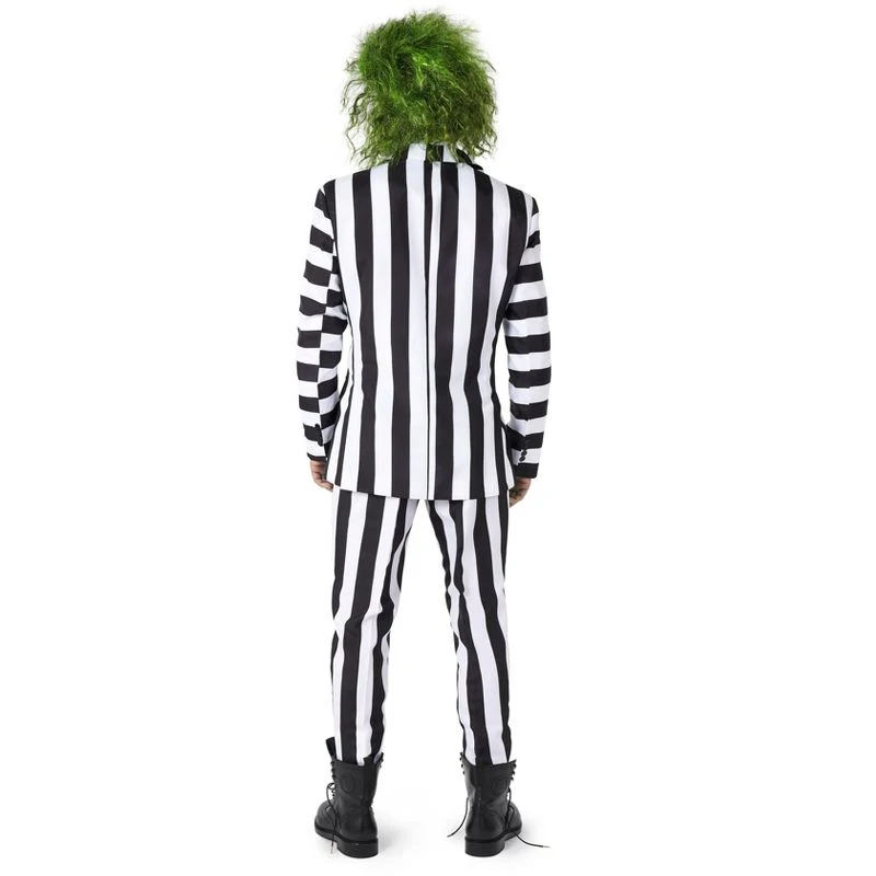 Men's Betelgeuse Costume Black and White Striped Suit Jacket Pants Shirts Outfit for Halloween Cosplay - Image 3