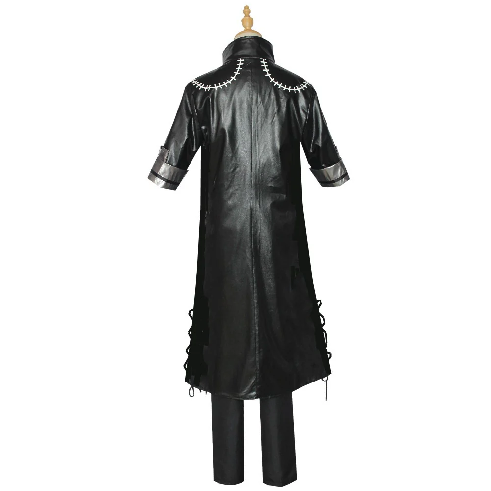 Mens Dabi Costume Villain Blueflame Outfit PU Leather Coat Pants and T-shirt 3pcs Suit - Image 3
